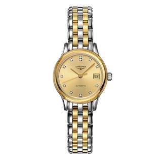 【自营】中古95新浪琴军旗系列女士腕表 自动机械黄盘镶钻百搭