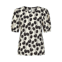(Acetic acid series) Jiuzi Annako elegant and romantic black and white round neck small top single top 2024 summer new style