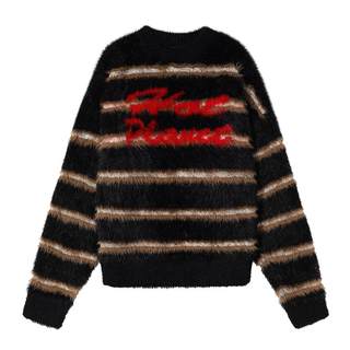 [明星同款]HOTPLAENT毛衣男女秋冬慵懒风黑红撞色圣诞穿搭针织衫