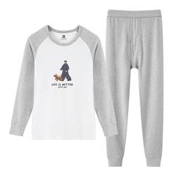 Youth autumn clothes and long pants set 2023 boys and girls cotton thermal underwear junior high school and high school students pure cotton sweater