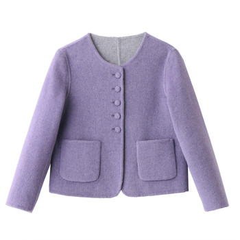 Small fragrance style double-sided wool coat for women short