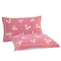 MUJI pure cotton pillow cover a pair of cotton gauze plus thickened pillow cover four-season adult cover to absorb sweat