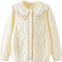 (Same style in the mall) David Bella Medium and Large Childrens Sweater Cardigan 2024 Autumn New Girls Tops and Childrens Jackets