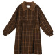 Mori Girl Tribe Original British Plaid Woolen Coat Mid-Length Coat Winter Clothes Retro Woolen Coat Autumn and Winter