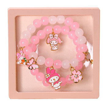 Children's glazed bead double bracelet storage box set