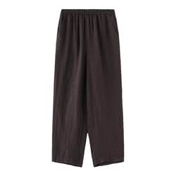 Suojia ກໍລະກົດ Galaxy 21 Count Sand Washed Linen Light Breathable Straight Pants Summer Women's Commuting Simple Wide Leg Pants