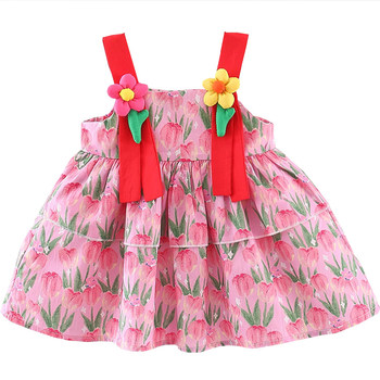 Baby girl summer new baby suspender dress 6 ເດືອນ 1-4 ປີ baby summer dress girl pure cotton princess dress