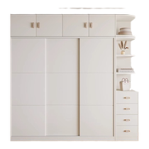 Bei Orange Cream Style Wardrobe Home Bedroom Sliding Door Modern Simple Simple Small Apartment Rental Economical