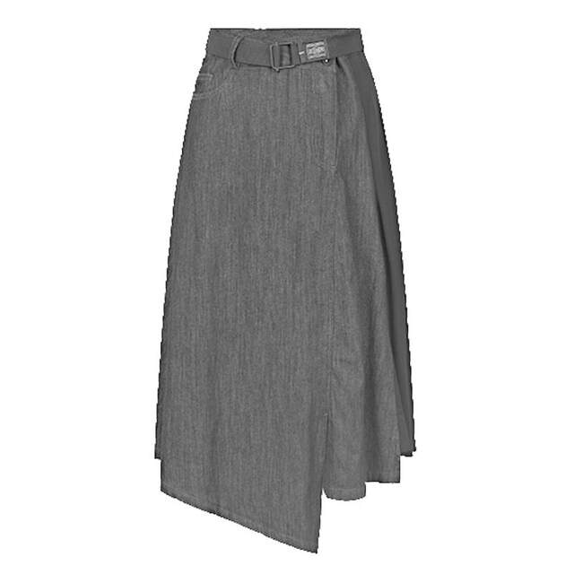 S.deer irregular denim patchwork skirt