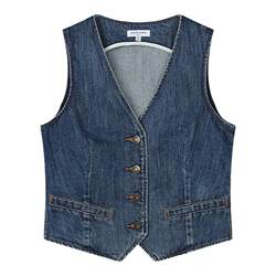 Petite Studio Spring 24 Clean Fit Capsule Series Bridgett Prussian Blue Simple Vest