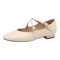 Daphne French Mary Jane womens shoes 2024 new summer single shoes for women with skirts shallow flats small leather shoes