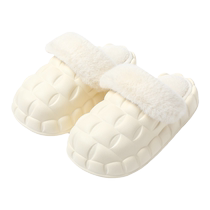 Removable cotton slippers for women winter waterproof indoor home thick-soled non-slip couples home plush warm cotton slippers for men