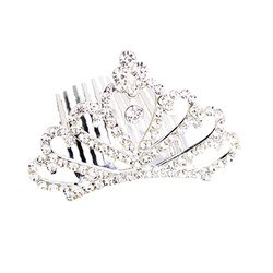 Princess Crown Hair Comb Crown Children's Cute Hairband Headwear Girl Rhinestone Comb Rabbit Cat Diamond Style