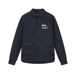 FILA official men's cotton clothing 2023 winter new fashion shirt-style lapel casual jacket