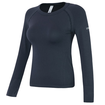 Arashi pattern round neck slim fit one-piece woven sports long sleeves for women