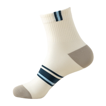 Zhejiang Zhuji Socks Mens Summer Thin Deodorant Solid Color Cotton Mid-Tube Socks Summer Boys Breathable Sports Tide Socks