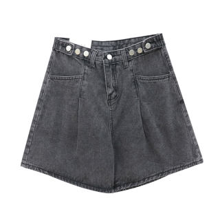 Women's denim shorts spring large size high waist pants