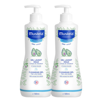 ແຊມພູ ແລະ ເຈວອາບນ້ຳຂອງ mustela 2-in-one 500ml*2 infant baby shampoo