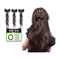 Bow half-tied high ponytail chicken feather wig braid Hanfu braid wig braid ponytail grabber hair bag ball head
