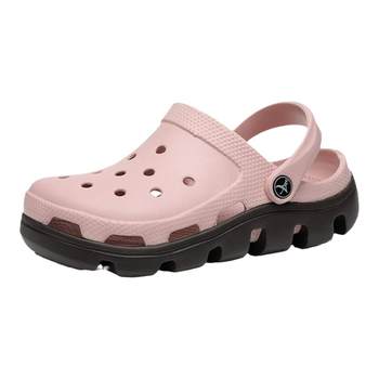 2024 ໃໝ່ Croc Shoes Women's Baotou Non-slip Thick Sole Couples Beach Shoes Sandals Slippers Men's Summer Breathable Outerwear