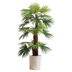 Simulated Fan-Tailed Sunflower, High-End Light Luxury Style Artificial Tree, Landscaping, Bionic Green Plant Potted Plant, Indoor Living Room Decoration, Floor-Standing Ornament