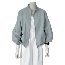 Ice silk sun protection clothing for women summer 2024 new cardigan jacket casual loose small stand-up collar versatile top