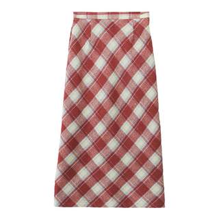 Wine afternoon plaid woolen skirt hip-covering knitted skirt for women