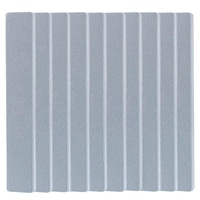 10 квадратных пилочек из серой губки, двусторонние матовые 100/180