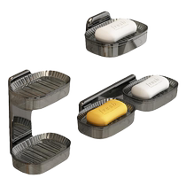 Soap box wall-mounted household bathroom punch-free drain soap box soap shelf high-end storage box