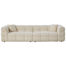 Quanyou Home Cream Style Fabric Sofa Living Room 2024 New Straight Row Small Apartment Marshmallow Sofa 111120