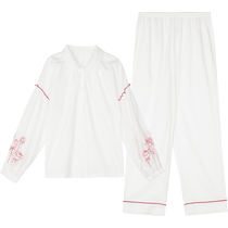 Embry counter new product pure cotton long-sleeved trousers pajamas set womens shirt style casual home wear EL00526
