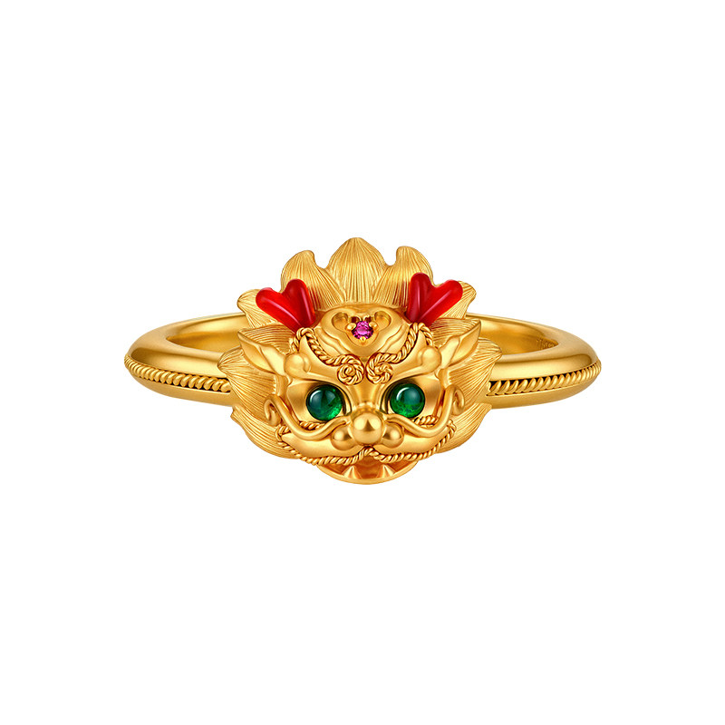 Palace quality ancient handmade gold unicorn ring