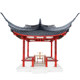 Chinese ancient building pavilion model material diy handmade ornaments assembled mortise and tenon structure pavilion wooden cabin