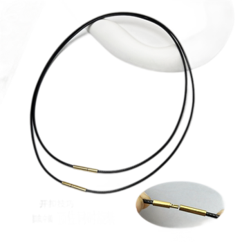 Gold pendant black gold necklace lanyard