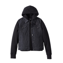 Harley-Davidson Kickstart 3-in-1 Black Denim Jacket Womens Motorcycle Outdoor Travel Jacket