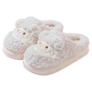 棉拖鞋女款2025新款秋冬季室内家居厚底保暖加绒卡通可爱毛毛拖鞋