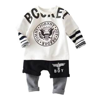 Little boy baby autumn clothes handsome spring and autumn clothes fake two-piece suit baby toddler trendy children's clothes 1 to 3 years old and a half