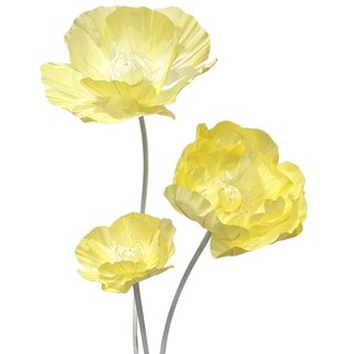 手工纸艺虞美人花朵装饰三件套粉色仿真花DIY婚庆绢花定制