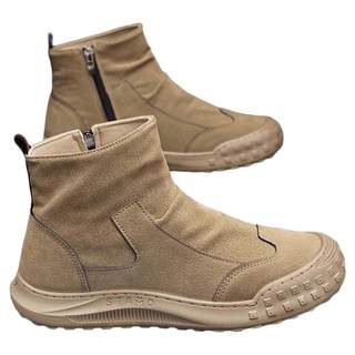 Men's work shoes, winter men's fleece martin boots