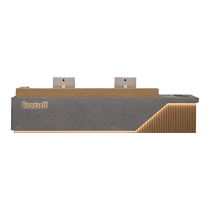 Company hotel lobby reception desk modern Chinese cashier wood color beauty salon bar training institution