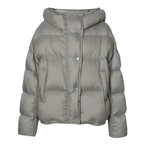 Shifanli duck down hooded down jacket 2023 winter black small short style gray high-end good-looking bread jacket