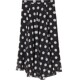 Langzi Ole Langzi French retro temperament high waist polka dot print mid-length black A-line skirt for women
