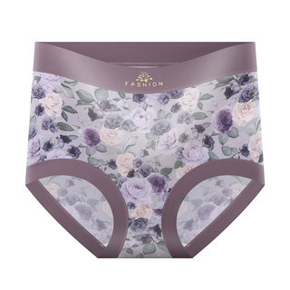 薄款冰丝高腰女士内裤印花7A抑菌裆收腹提臀大码包臀高弹三角裤头