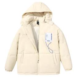 GENANX Lightning Trendy Brand Couple Style Hooded Jacket Winter New Loose Simple Solid Color Cotton Jacket