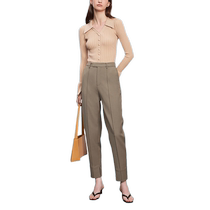 Fabrique wool blend slit design straight suit pants 2023 autumn new casual trousers for women