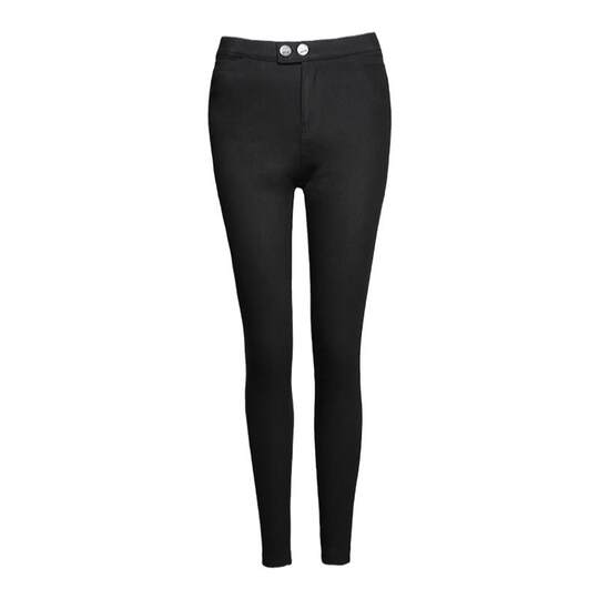 Sp68 high elasticity slimming outer bottoming winter black pants