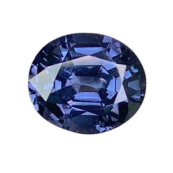 1.6 carat natural metallic gray blue spinel oval