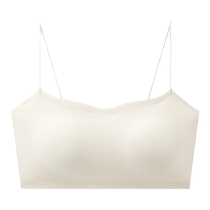White seamless underwear for women thin big breasts anti-sagging tube top beautiful back spaghetti straps wrapped chest inner bra summer