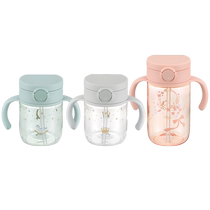 (self-employed) Japan imports Richell Leitss new baby straw cup childrens double ear drinking water cup