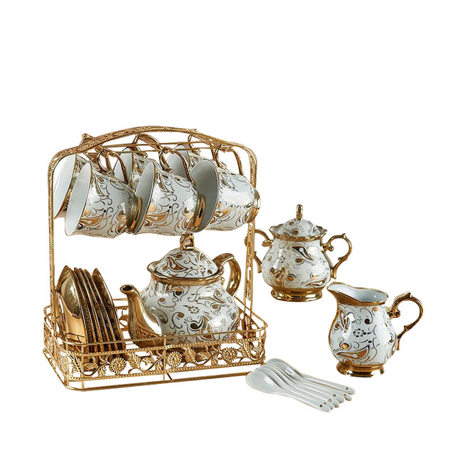 Ceramic coffee cup pot set home high-end exquisite